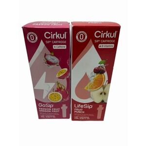 Lot of 2 Cirkul LifeSip Hydrate Drink Fruit Punch & Passion Fruit 0.68fl.oz